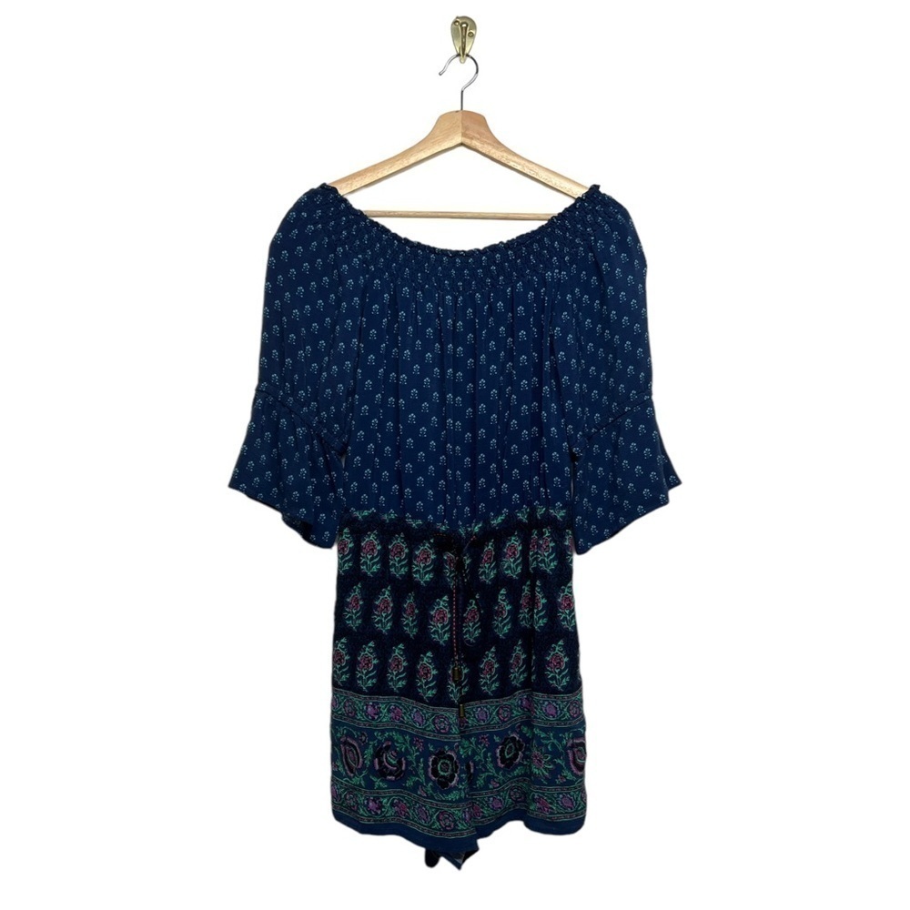 Anthropologie Ett Twa Kaleo Printed Romper Navy Xs View 5